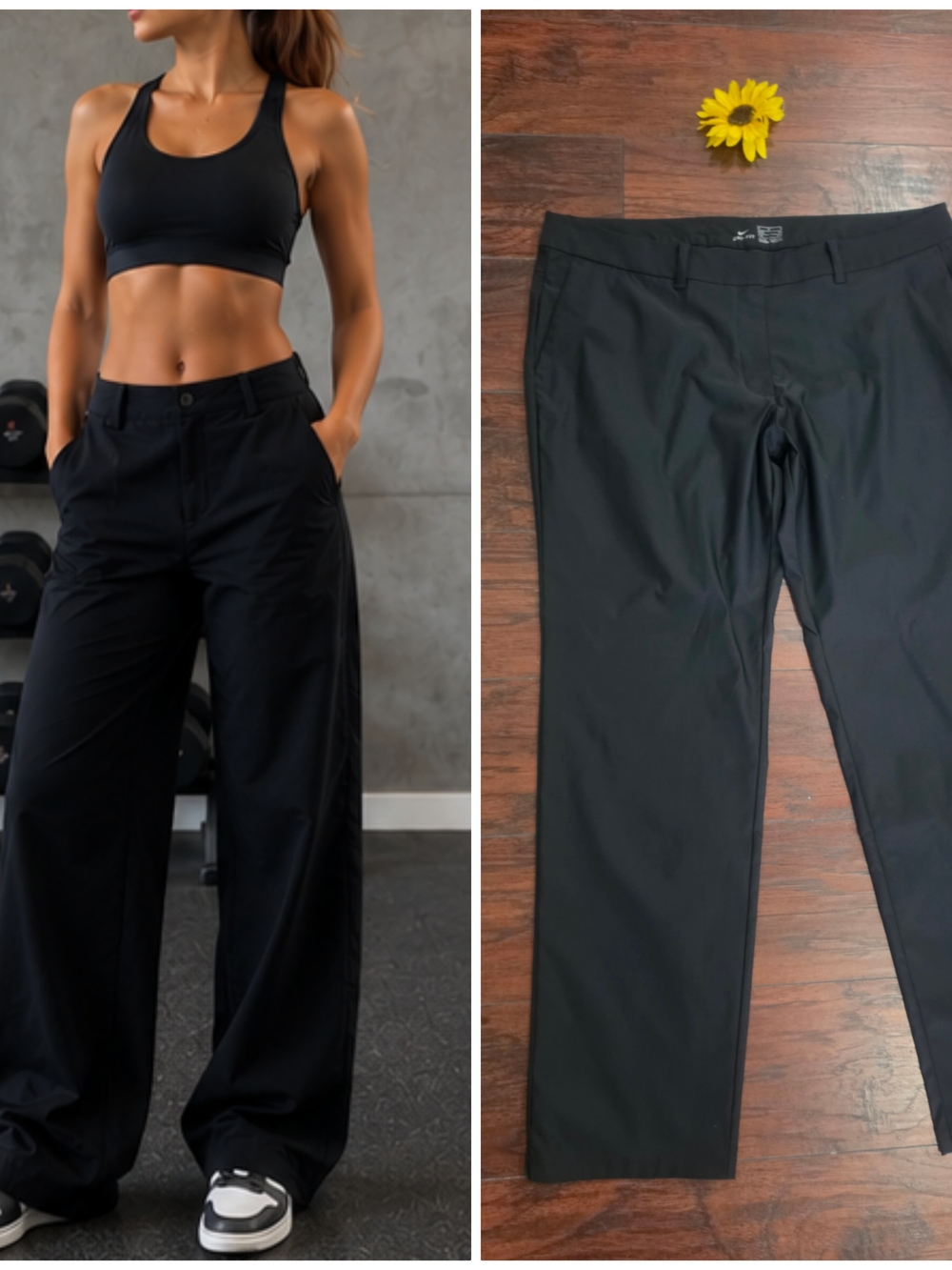 Nike Women’s Wide Leg Black Pants – Classic Everyday Comfort 🐈‍⬛